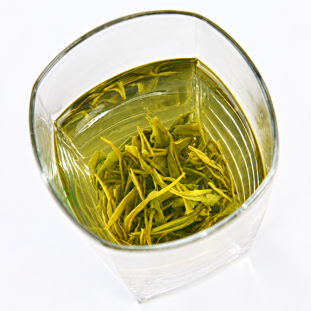 Biluochun tea infusion in a glass